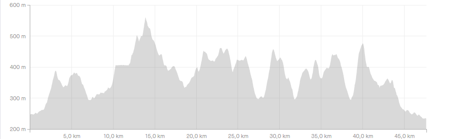 Höhenprofil des Oberlausitztrail 2020 (c) strava.com